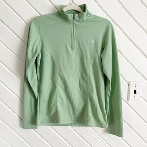 The North Face Women's M Sage Green Vaporwick 1/4 Quarter Zip Top